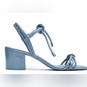 Blue block mid heel sandal